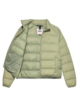 Veste Tommy Jeans Light Down Vert pour Femme