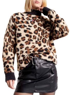 Pull Tommy Jeans Cuello Perkins Leopardo Femme