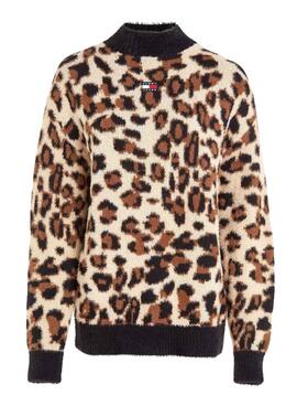 Pull Tommy Jeans Cuello Perkins Leopardo Femme