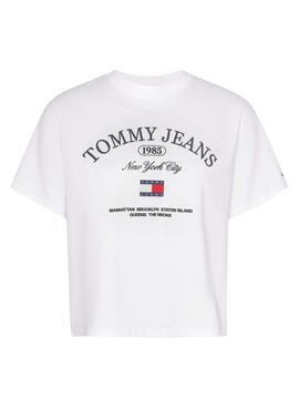 T-Shirt Tommy Jeans Lux Athletic Blanc Femme