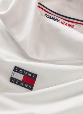 T-Shirt Tommy Jeans Badge Cuello Perkins Blanc