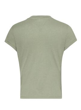 T-Shirt Tommy Jeans Essential Logo Vert Femme