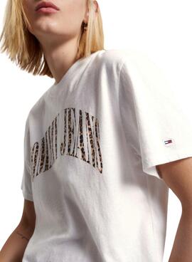 T-Shirt Tommy Jeans Classic Leo pour Femme Blanc