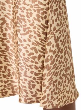 Jupe Naf Naf Animal Print Beige pour Femme