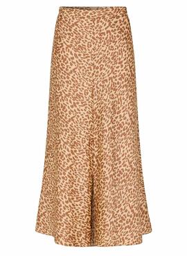 Jupe Naf Naf Animal Print Beige pour Femme