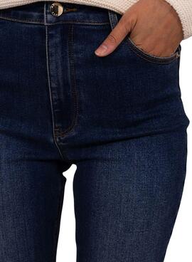 Pantalon Jeans Naf Naf Slim Bleu Marine pour Femme