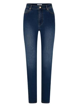 Pantalon Jeans Naf Naf Slim Bleu Marine pour Femme