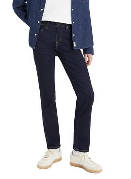 Pantalon Jeans Levis 712 High Slim Bleu Marine Femme