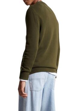 Pull Tommy Jeans Essential Crew Vert Homme