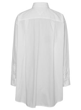 Chemise Tommy Jeans Popeline Oversized Blanc Femme