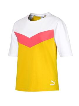 T-Shirt Puma XTG Colorblock Jaune Femme