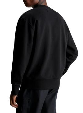Sweat Calvin Klein Jeans Tissé Tab Crew Noire