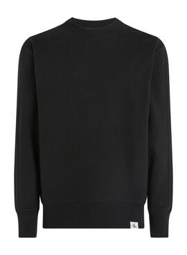 Sweat Calvin Klein Jeans Tissé Tab Crew Noire