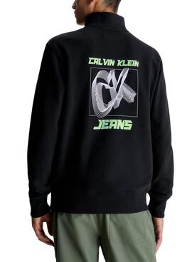 Sweat Calvin Klein Jeans Futur 3D Noire Homme