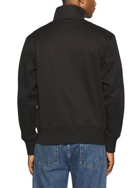 Sweat Calvin Klein Jeans Logo Tape Zip Noire