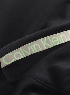 Sweat Calvin Klein Jeans Logo Tape Zip Noire