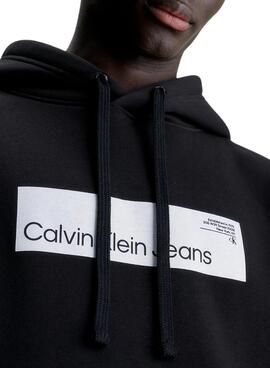 Sweat Calvin Klein Jeans Hyper réel Box Noire