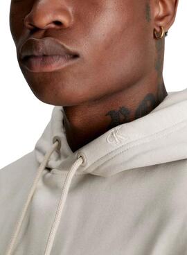 Sweat Calvin Klein Institutional Hoodie Beige