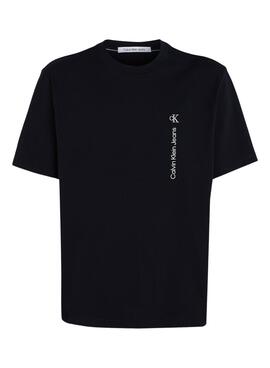 T-Shirt Calvin Klein Vertical Institutional Noire