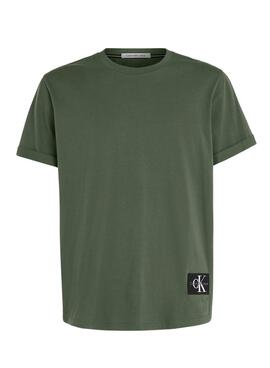 T-Shirt Calvin Klein Jeans Badge Tourner Vert