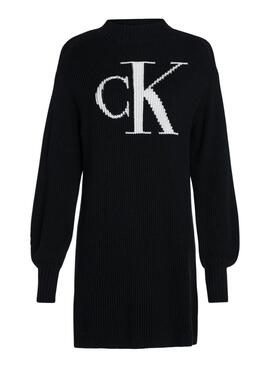 Robe Calvin Klein Jeans Intarsia Noire Femme