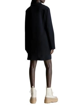 Robe Calvin Klein Jeans Étiquette de collier Rib Noire