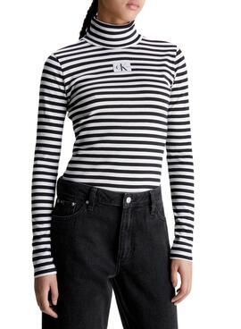 T-Shirt Calvin Klein Jeans Striped Rouleau Neck CK