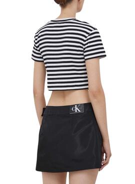 T-Shirt Calvin Klein Jeans Striped Noire Femme