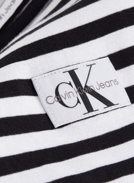 T-Shirt Calvin Klein Jeans Striped Noire Femme