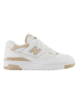 Baskets New Balance BB550 Blanc Camel Femme