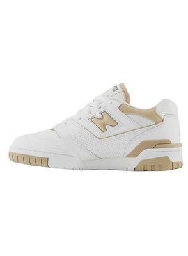 Baskets New Balance BB550 Blanc Camel Femme