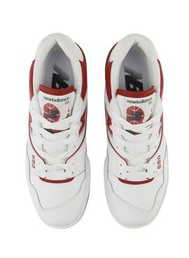 Baskets New Balance BB550 Blanc Rouge Femme