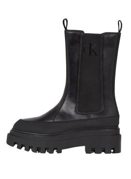 Bootss Calvin Klein Chelsea Flatforme Noire Femme