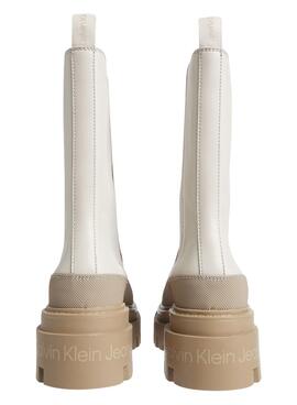 Bootss Calvin Klein Chelsea Flatforme Beige Femme
