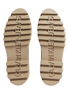 Bootss Calvin Klein Chelsea Flatforme Beige Femme