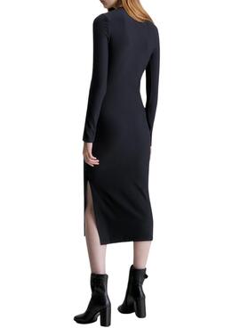 Robe Calvin Klein Jeans Tab Rib Noire Femme