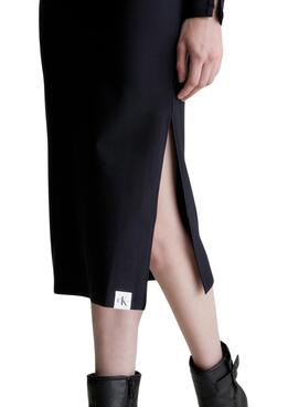 Robe Calvin Klein Jeans Tab Rib Noire Femme