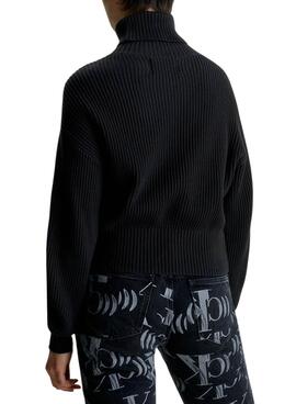 Pull Calvin Klein Jeans Blown CK Noire Femme