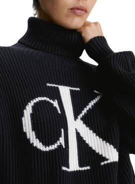 Pull Calvin Klein Jeans Blown CK Noire Femme