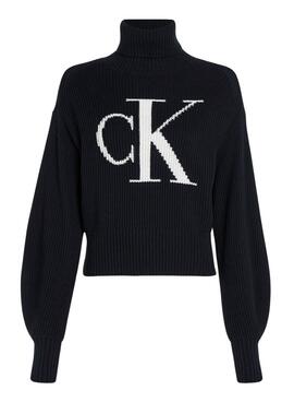 Pull Calvin Klein Jeans Blown CK Noire Femme