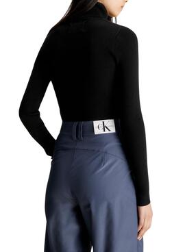 Pull Col roulé Calvin Klein Badge Noire