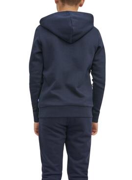 Sweat Jack & Jones Logo Bleu Marine Garçon
