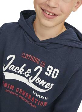 Sweat Jack & Jones Logo Bleu Marine Garçon