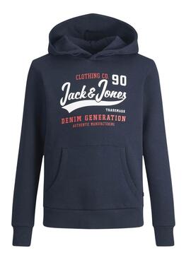 Sweat Jack & Jones Logo Bleu Marine Garçon