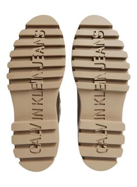 Bootss Calvin Klein Jeans Flatforme Lace Beige Femme