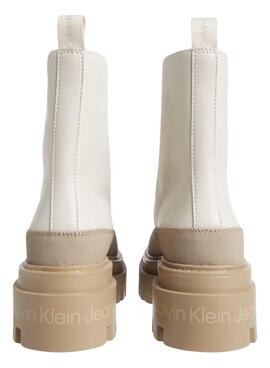 Bootss Calvin Klein Jeans Flatforme Lace Beige Femme