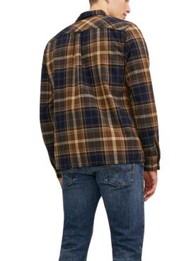 Chemise Jack & Jones Eddie Cadres Brun Homme