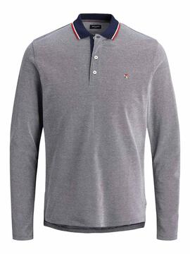 Polo Jack & Jones Bluwin M/L Gris pour Homme