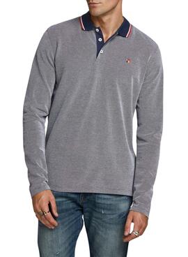 Polo Jack & Jones Bluwin M/L Gris pour Homme