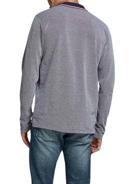 Polo Jack & Jones Bluwin M/L Gris pour Homme